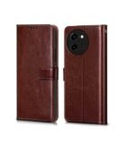 Flip Cover Back Case Cover for Vivo T3x 5G | Flexible | Leather Finish | Card Pockets Wallet & Stand | Chestnut (Brown)