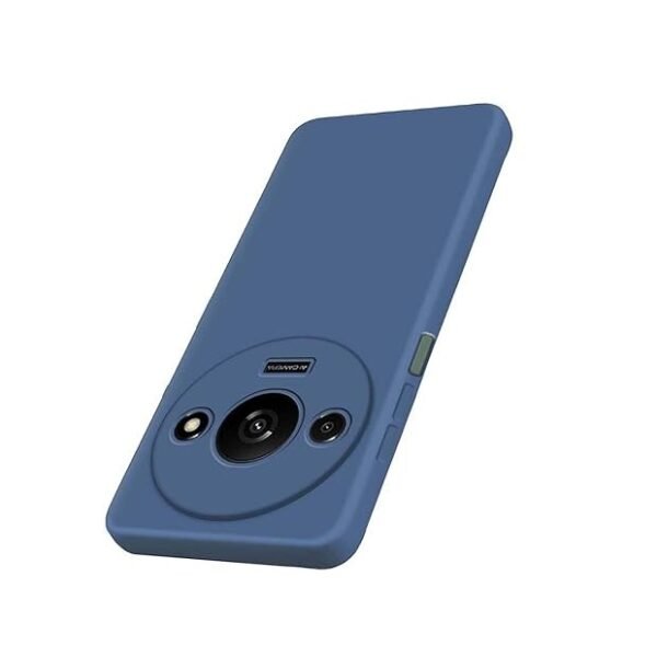 Back Cover Case for Mi Redmi A3 / A3X / Poco C61 | Camera Bump Protection | Matte Soft Silicon Flexible (Silicone, Blue)