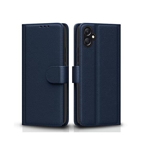 Flip Cover Leather Finish | Samsung Galaxy A05 / M05 / F05 | Wallet Stand and Shock Proof (Flip, Blue)