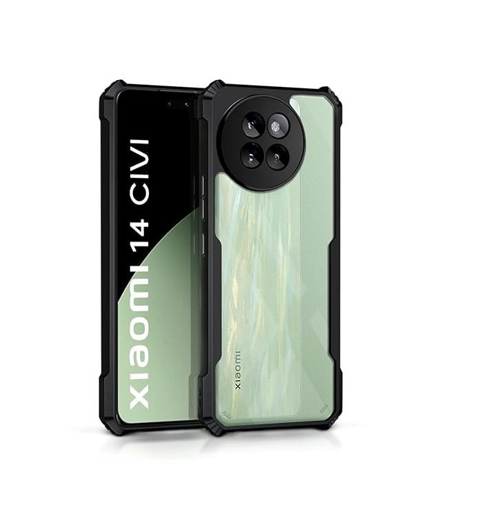 Back Case for Xiaomi 14 Civi 5G | 360 Degree Camera Protection | Transparent Hybrid Back Case (Eagle)