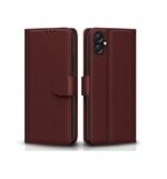 Flip Cover Leather Finish | Samsung Galaxy A05 / M05 / F05 | Wallet Stand and Shock Proof (Flip, Brown)