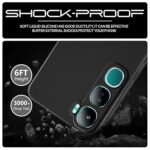 Back Cover for Vivo Y300 5G | Matte Silicone Flexible Mobile Case | Camera Protection – Black