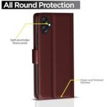 Flip Cover Leather Finish | Samsung Galaxy A05 / M05 / F05 | Wallet Stand and Shock Proof (Flip, Brown)