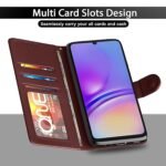 Flip Cover Leather Finish | Samsung Galaxy A05 / M05 / F05 | Wallet Stand and Shock Proof (Flip, Brown)