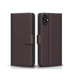 Flip Cover Leather Finish | Samsung Galaxy A05 / M05 / F05 | Wallet Stand and Shock Proof (Flip, Coffee)