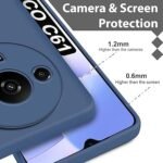 Back Cover Case for Mi Redmi A3 / A3X / Poco C61 | Camera Bump Protection | Matte Soft Silicon Flexible (Silicone, Blue)