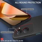 Back Cover Case for iQOO Z9 Lite/Vivo T3 Lite 5G / Y18 / Y18e / Y03 / Y28s / Y37 | Camera Protection Bump | Soft Matte Silicon Cover (Silicone, Black)