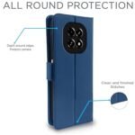 Flip Cover Leather Finish | Inside TPU with Card Pockets | Wallet Stand and Shock Proof | Complete Protection Flip Case for Realme C63 5G (Flip, Blue)