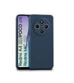 Back Cover for Redmi A4 5G | Poco C75 5G | Redmi 14C 5G | Ultra Slim Soft Rubberised Case | Camera Protection – Silicone Blue