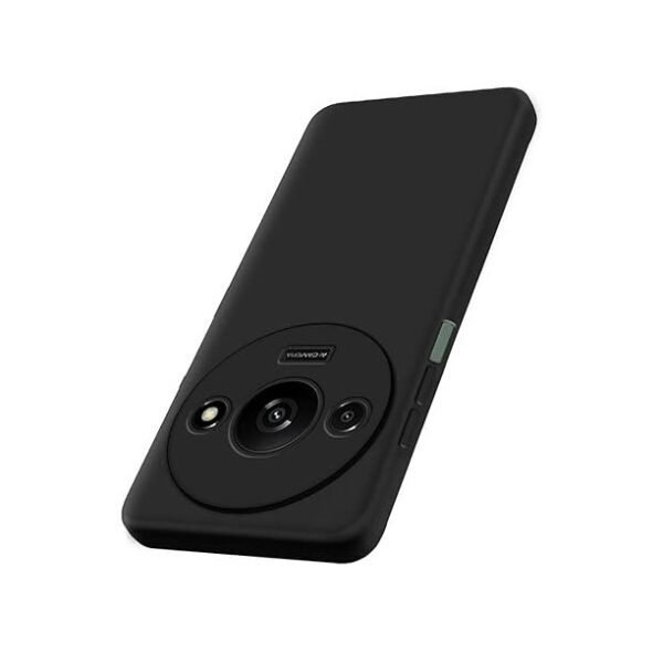 Back Cover Case for Mi Redmi A3 / A3X / Poco C61 | Camera Bump Protection | Matte Soft Silicon Flexible (Silicone, Black)