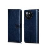 Flip Cover Back Case Cover for Xiaomi 14 Civi 5G | Flexible | Leather Finish | Card Pockets Wallet & Stand (Blue)