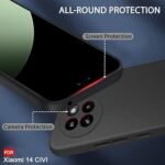 Silicone Back Case Cover for Xiaomi 14 Civi 5G Back Cover Camera Protection Soft Silicon (Black)