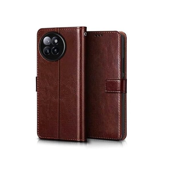 Flip Cover Back Case Cover for Xiaomi 14 Civi 5G | Flexible | Leather Finish | Card Pockets Wallet & Stand (Brown)