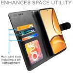 Flip Cover Leather Finish | Inside TPU with Card Pockets | Wallet Stand and Shock Proof | Complete Protection Flip Case for Realme C63 5G (Flip, Black)