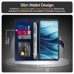 Flip Cover Back Case Cover for Redmi Note 14 5G | Flexible | Leather Finish | Card Pockets Wallet & Stand (Blue)