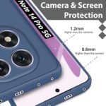 Silicone Back Cover Case for Mi Redmi Note 14 Pro/Poco X7 5G | Camera Protection Bump | Shockproof Back Cover Case (Silicone, Blue)