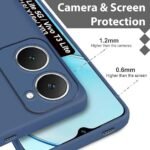 Back Cover Case for iQOO Z9 Lite/Vivo T3 Lite 5G / Y18 / Y18e / Y03 / Y28s / Y37 | Camera Protection Bump | Soft Matte Silicon Cover (Silicone, Blue)