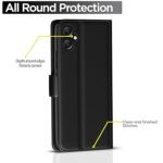 Flip Cover Leather Finish | Samsung Galaxy A05 / M05 / F05 | Wallet Stand and Shock Proof (Flip, Black)