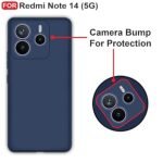 Redmi Note 14 (5G) Back Cover | Camera Bump Protection (Silicone, Blue)