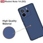 Redmi Note 14 (5G) Back Cover | Camera Bump Protection (Silicone, Blue)