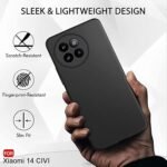 Silicone Back Case Cover for Xiaomi 14 Civi 5G Back Cover Camera Protection Soft Silicon (Black)