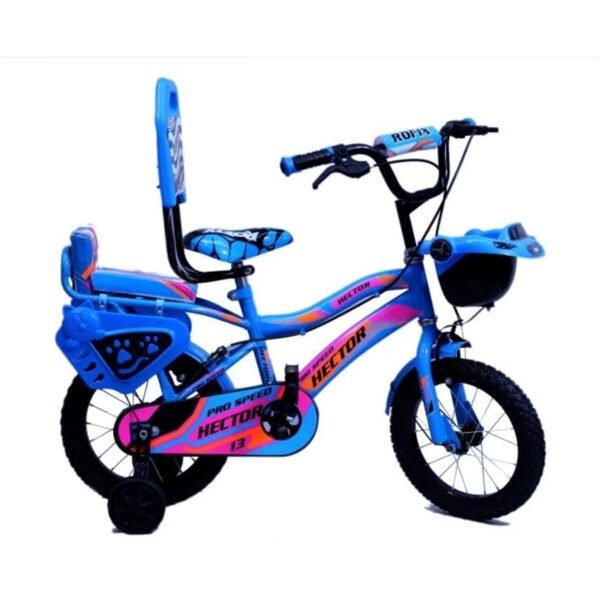 Rofixbikes Hector 14 Inch Road Cycle Robust Double Seat Kid Bicycle for and Boys Girl (Single Speed, Blue)