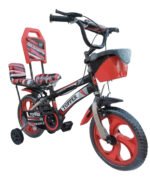 NEXOVA Bicycle 14 T Topper Double SEAT (PVC) Sky-Blue for 2 to 4 Year Kids Baby (RED)