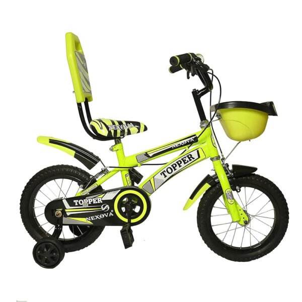 NEXOVA Kids Bicycle 14 T with Steel Frame and Tubeless Tyre for 3 to 5 Years Age Group for Boys and Girls(Floro Green