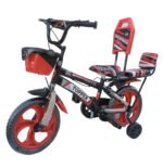 NEXOVA Bicycle 14 T Topper Double SEAT (PVC) Sky-Blue for 2 to 4 Year Kids Baby (RED)