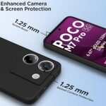 Back Cover for Poco M7 Pro 5G | Camera Protection | Shockproof Soft Matte Silicon Back Case (Black)