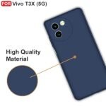 Vivo T3X (5G) Back Cover Case, Liquid Silicone Cover, Full Body Protective Cover (Silicone Blue)