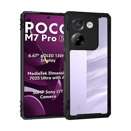 Back Cover Case for Poco M7 Pro 5G| 360 Degree Protection | Shock Proof Design | Transparent Back (Eagle)