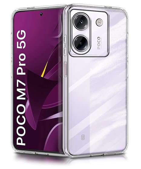 Transparent Back Cover Case for Poco M7 Pro 5G | Camera Protection Shockproof – Transparent