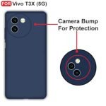 Vivo T3X (5G) Back Cover Case, Liquid Silicone Cover, Full Body Protective Cover (Silicone Blue)