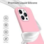 Silicone Bumper Case for iPhone 15 Pro Max (Pink) | Camera Lens (Black) | Matte Finish Back Membrane screen Guard (Pack Of 3) Combo
