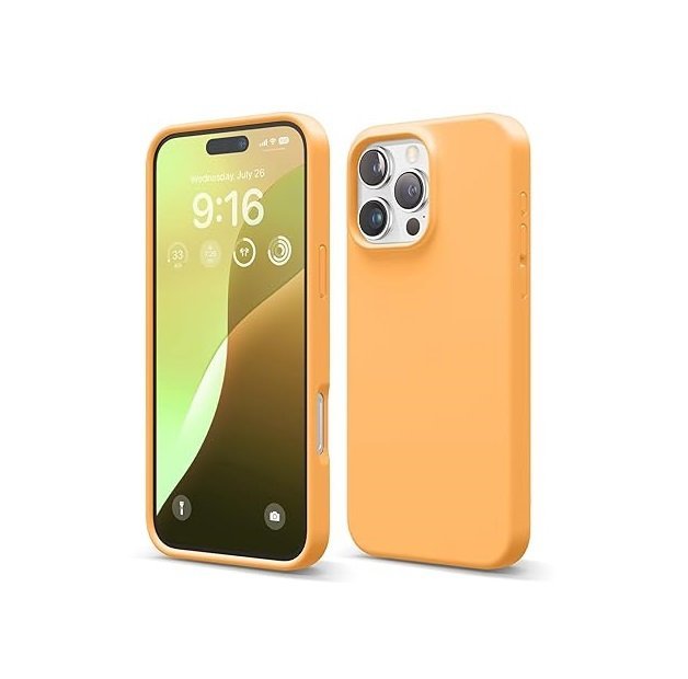 iPhone 16 Pro Max Case, Premium Liquid Silicone Case, Shockproof (Silicone, Orange)